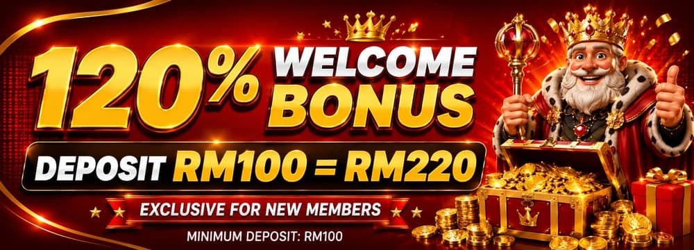 120% Bonus Selamat Datang KBAC888 — Deposit RM100 Dapat RM220